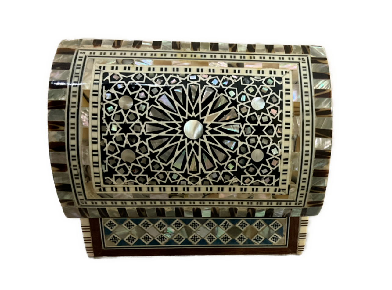 Handmade Wooden Jewelry Box Wood Trinket Storage Wood Box Mother of Pearl Inlay