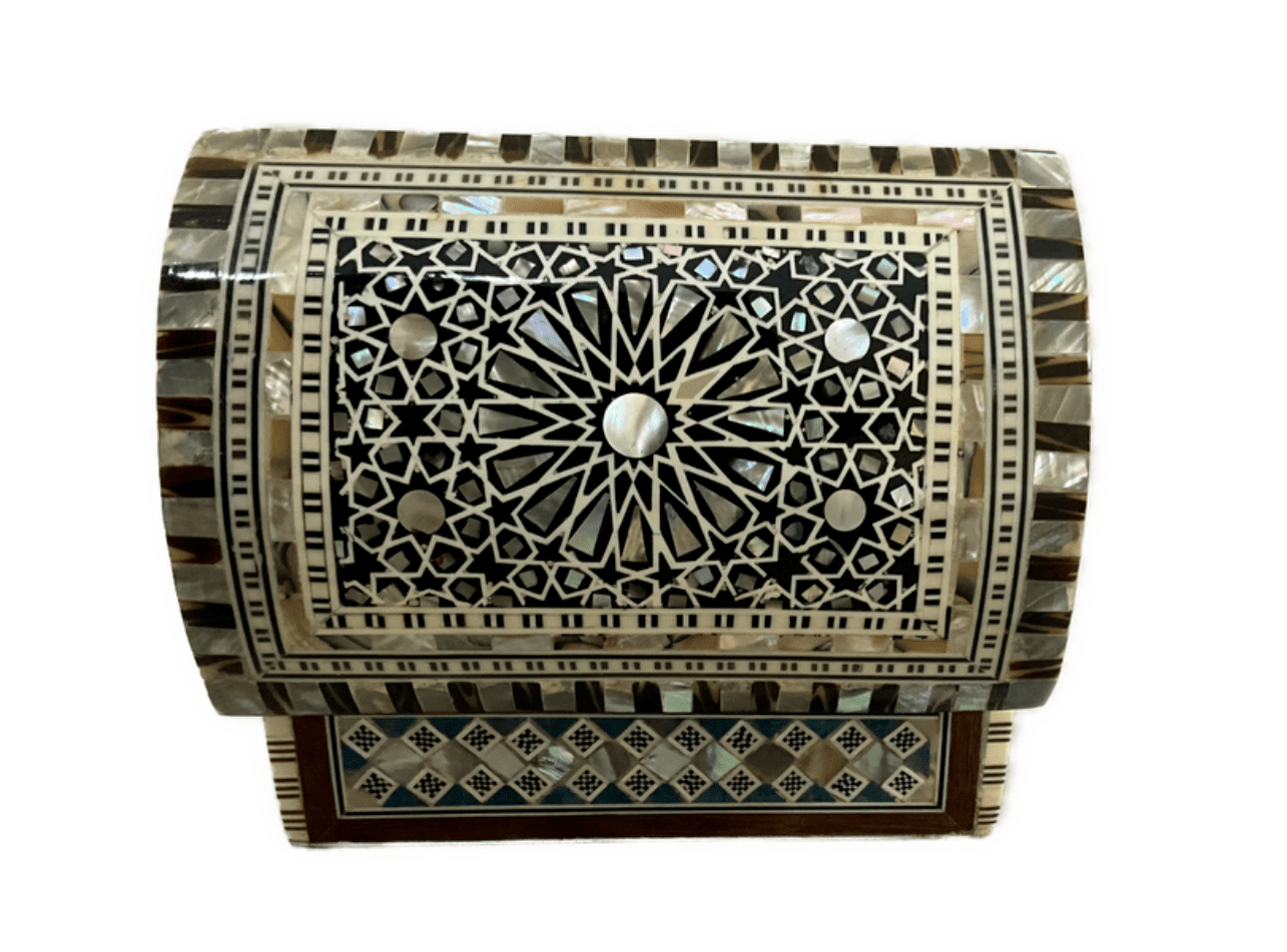 Handmade Wooden Jewelry Box Wood Trinket Storage Wood Box Mother of Pearl Inlay - Laila Hand Made Gifts