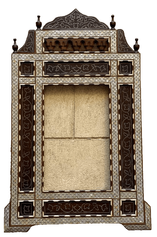 Handmade Mother of pearl Inlay Wood Wall Hanging Mirror Frame Antique Home Decor - Laila Hand Made Gifts