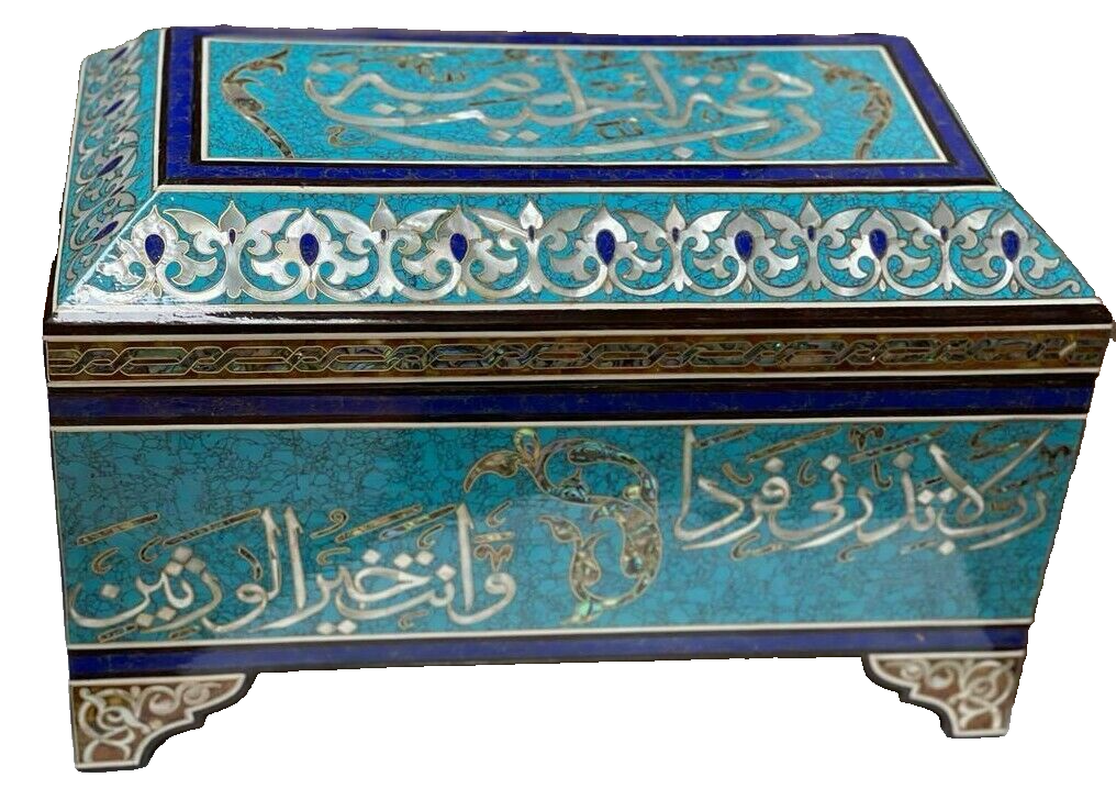 Handmade Wooden Jewelry Box Wood Trinket Storage Wood Box Mother of Pearl Inlay