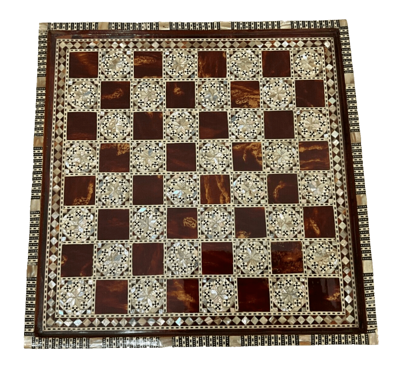 Handmade Wooden Chess Board, Wood Chess Board, Game Board, Mother of Pearl Inlay - Laila Hand Made Gifts