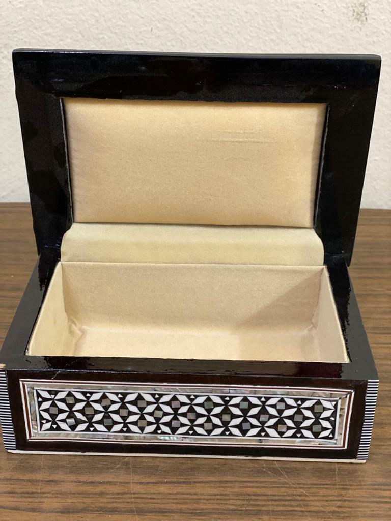 Handmade Wooden Jewelry Box Wood Trinket Storage Wood Box Mother of Pearl Inlay