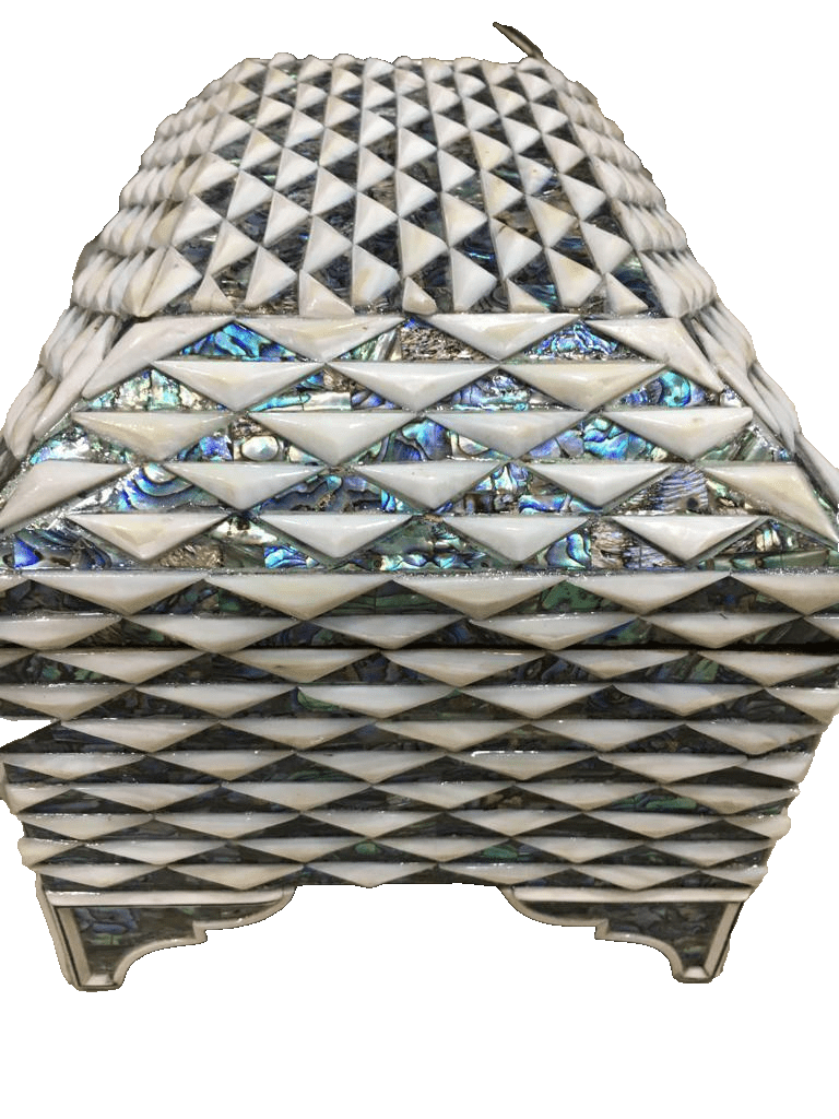 Handmade Wooden Jewelry Box Wood Trinket Storage Wood Box Mother of Pearl Inlay - Laila Hand Made Gifts