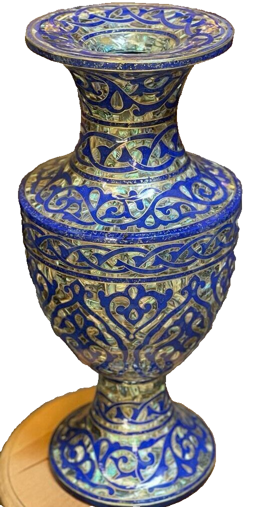 Handmade, Wooden Vase, Vintage Home decor, Gift for Her, Mother of Pearl 24" H - Laila Hand Made Gifts