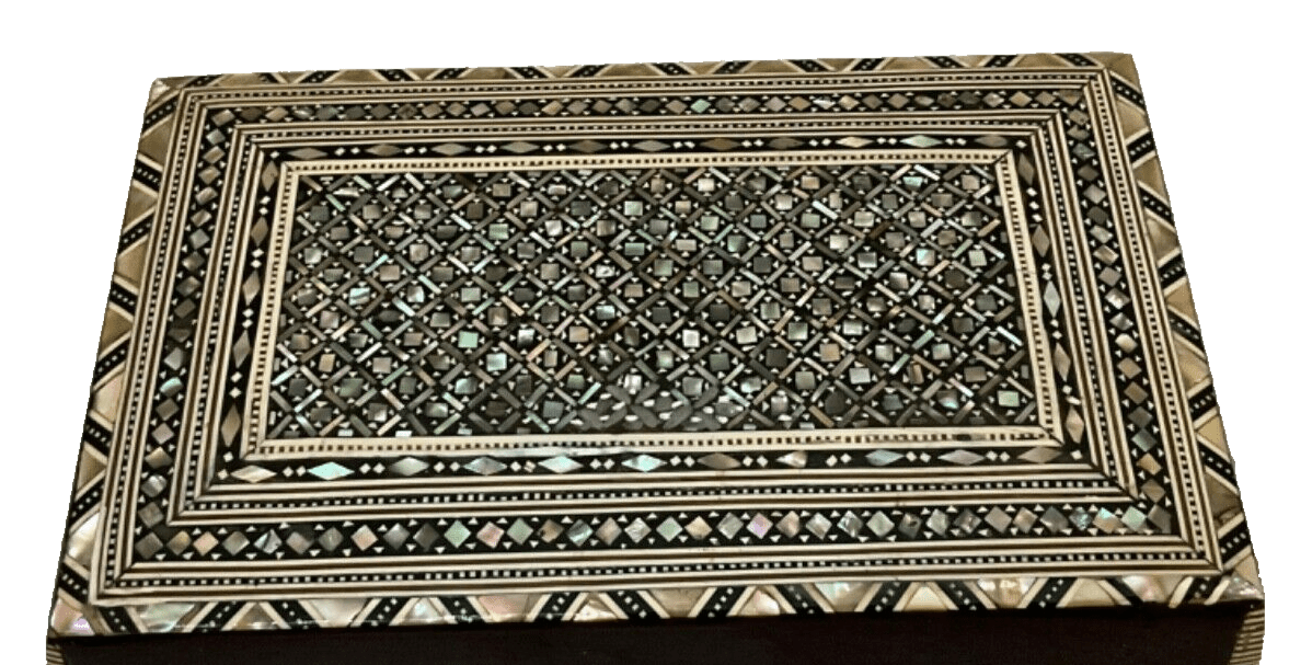 Handmade Wooden Jewelry Box Wood Trinket Storage Wood Box Mother of Pearl Inlay - Laila Hand Made Gifts