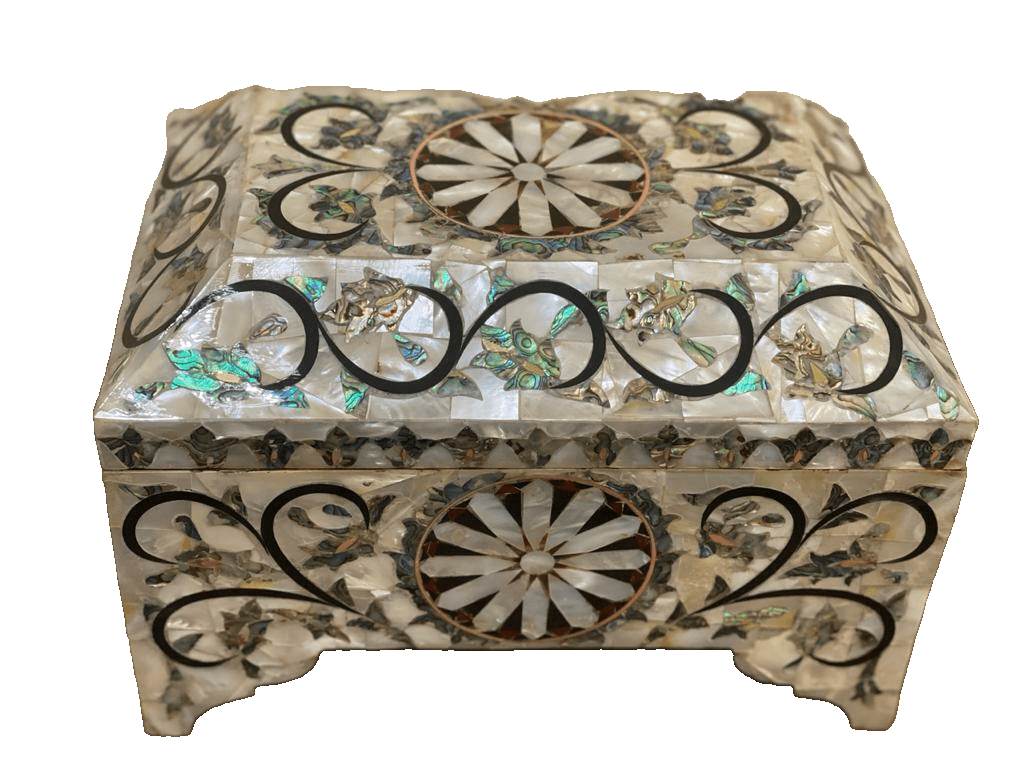 Handmade Wood Jewelry Box Gift Box Wood Box Mother of Pearl Inlay Make to Order - Laila Hand Made Gifts