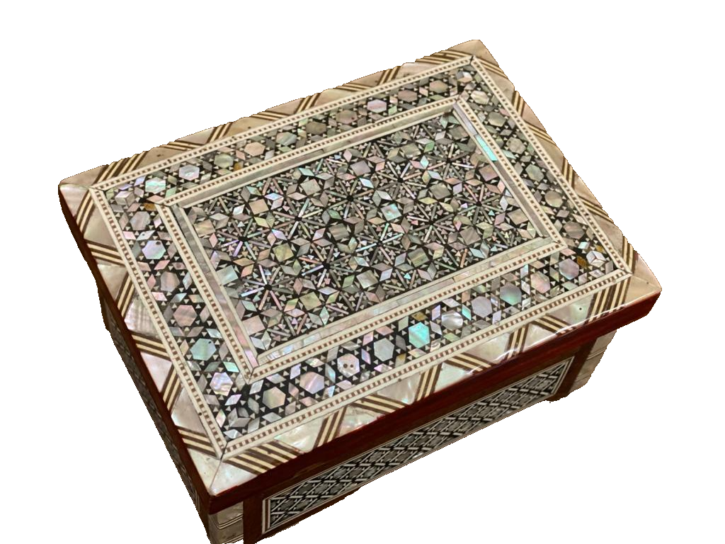 Handmade Wooden Jewelry Box Wood Trinket Storage Wood Box Mother of Pearl Inlay