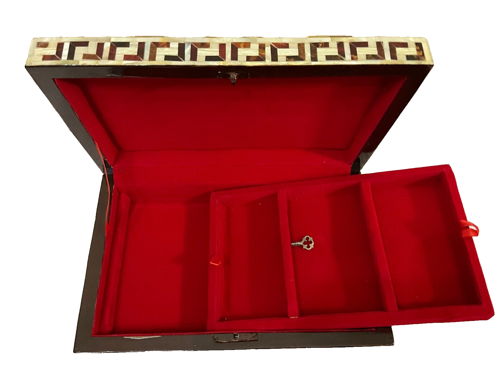 Handmade Wooden Jewelry Box Wood Trinket Storage Wood Box Mother of Pearl Inlay