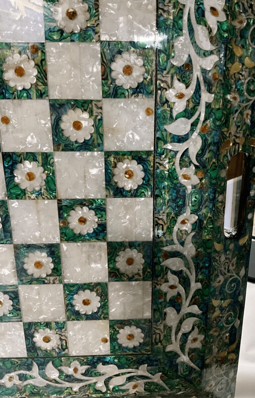 Handmade, Wooden Backgammon Board, Wood Chess Board, Game Board, Mother of Pearl - Laila Hand Made Gifts