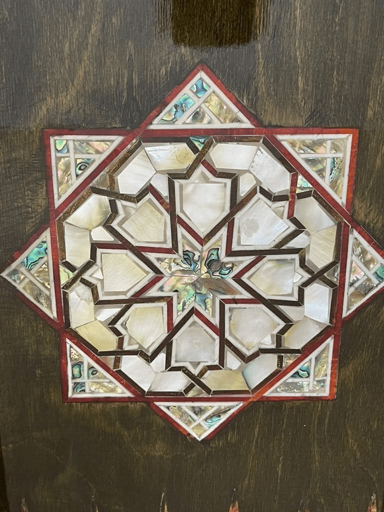 Handmade, Wooden Backgammon Board, Wood Chess Board, Mother of Pearl Inlay (21") - Laila Hand Made Gifts