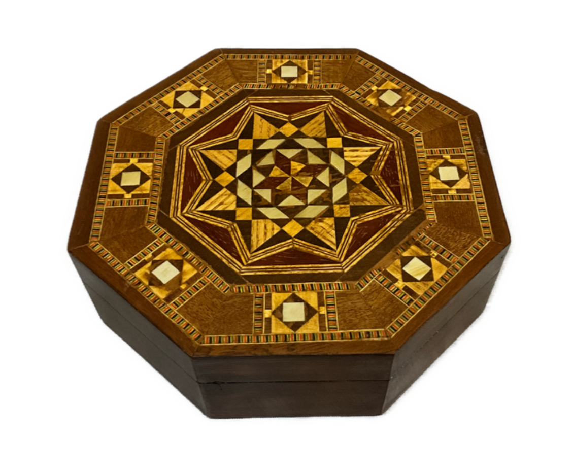 Handmade Wooden Jewelry Box Wood Trinket Storage Wood Box Marquetry Mosaic Inlay