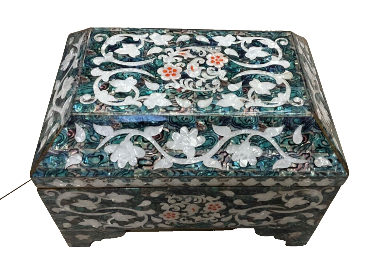 Handmade Wooden Jewelry Box Wood Trinket Storage Wood Box Mother of Pearl Inlay