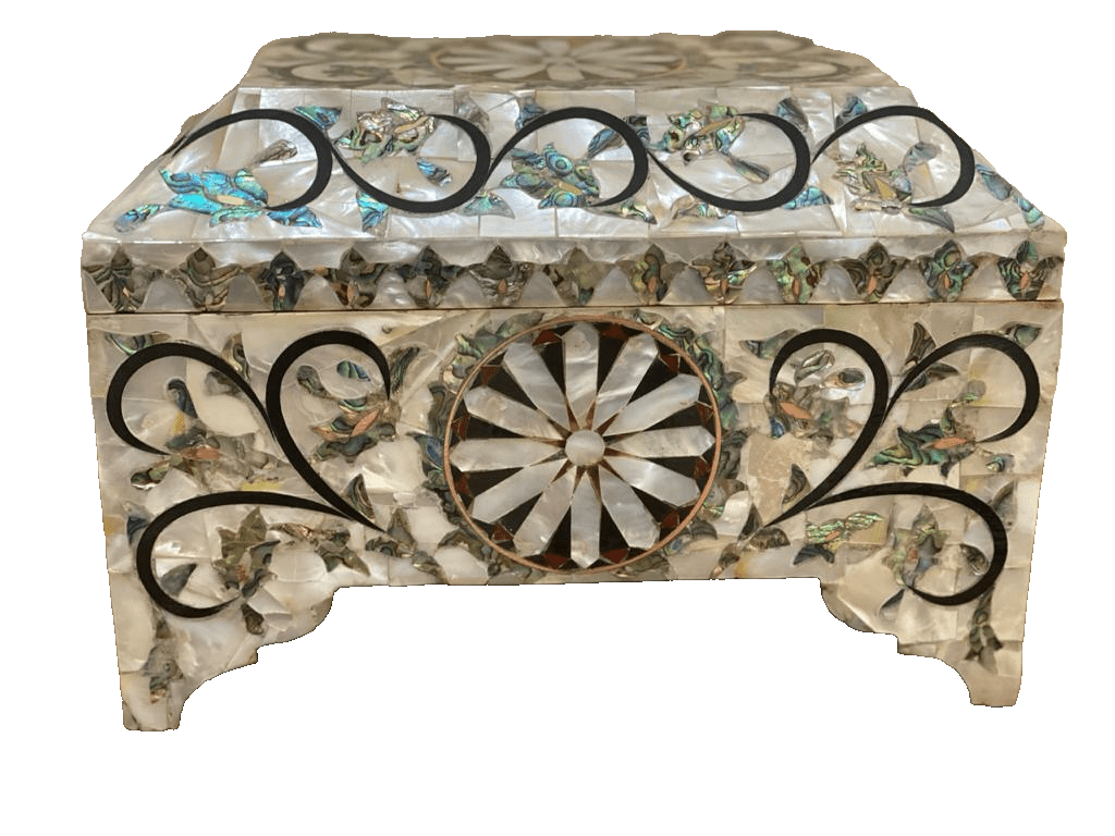 Handmade Wood Jewelry Box Gift Box Wood Box Mother of Pearl Inlay Make to Order - Laila Hand Made Gifts