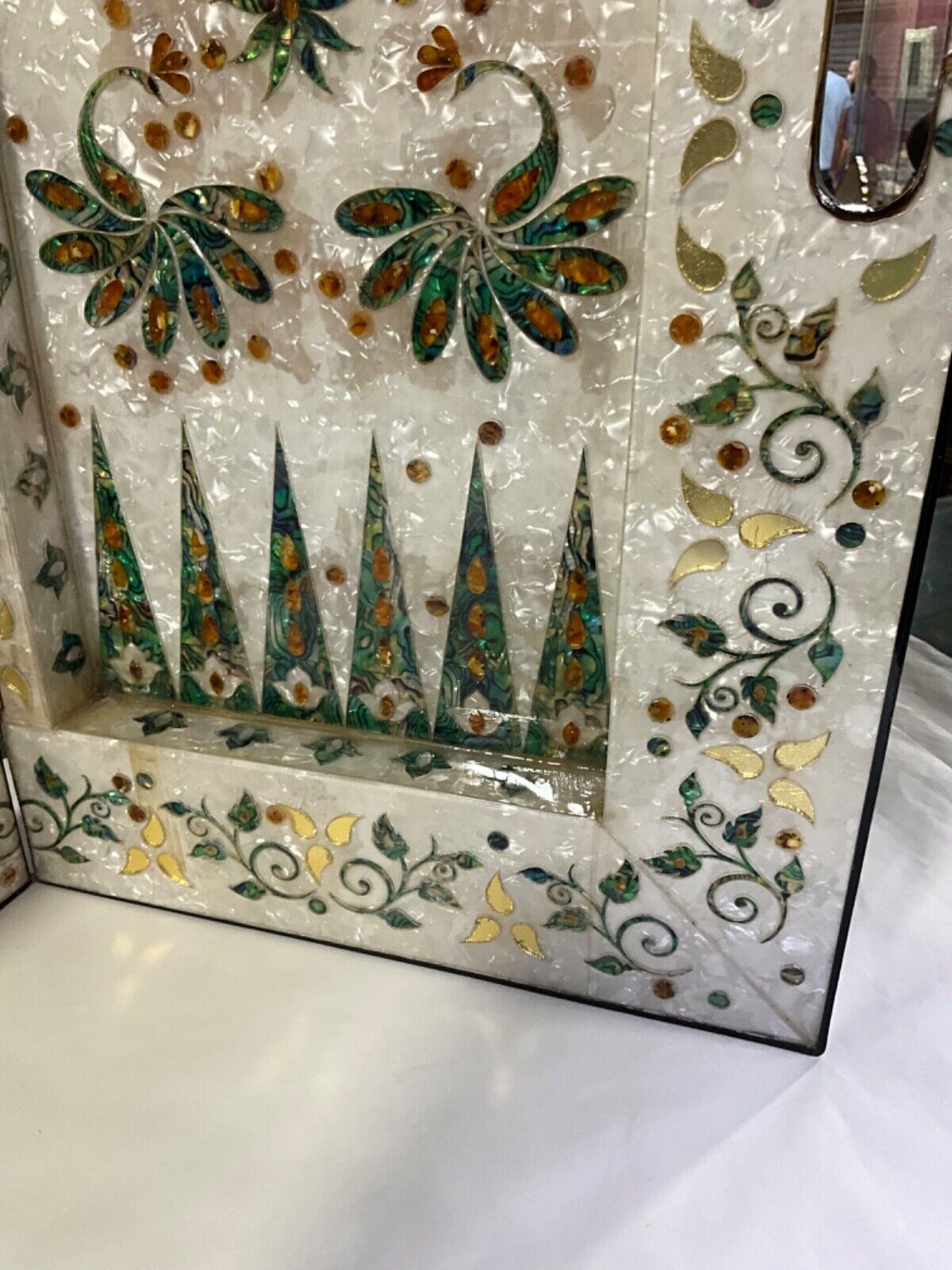 Handmade, Wood Backgammon Board, Wood Chess Board, Inlaid Shell, Make to Order - Laila Hand Made Gifts