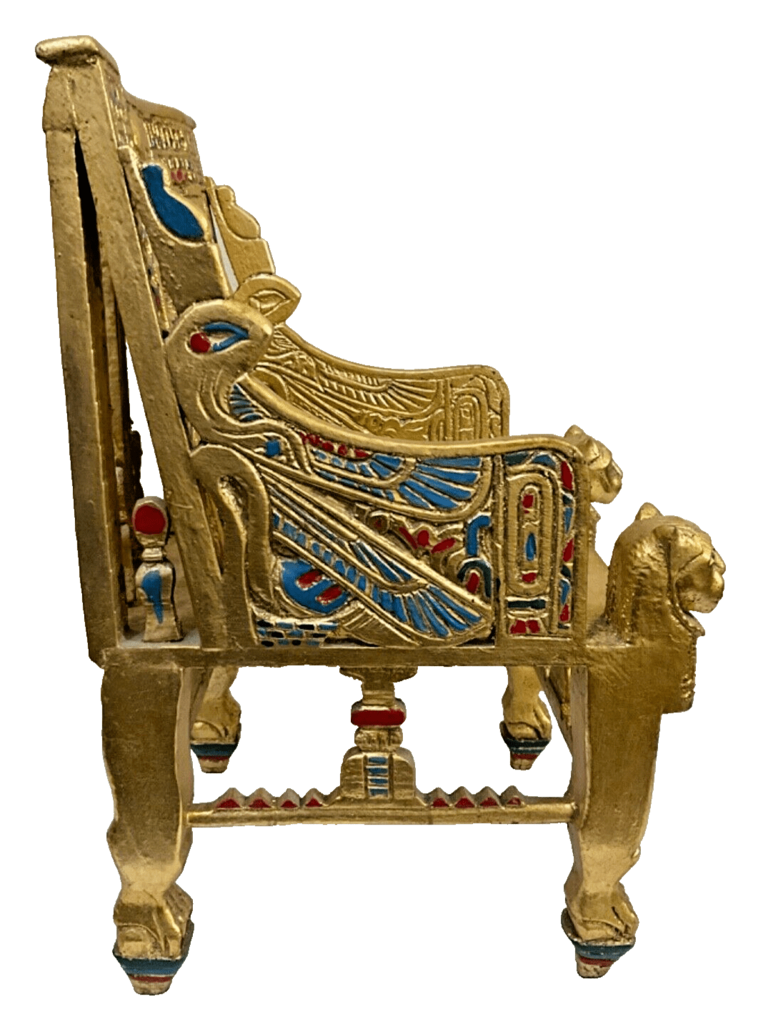 Mini King Tut Throne Replica – Handmade Egyptian Collectible Figurine Chair Decor - Laila Hand Made Gifts