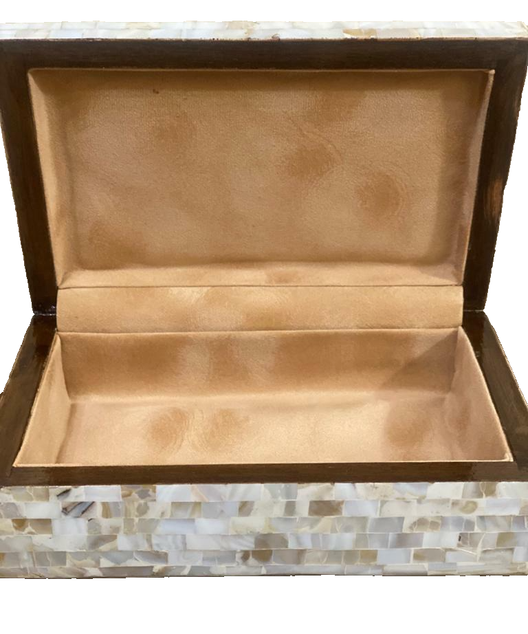 Handmade Wooden Jewelry Box Wood Trinket Storage Wood Box Mother of Pearl Inlay