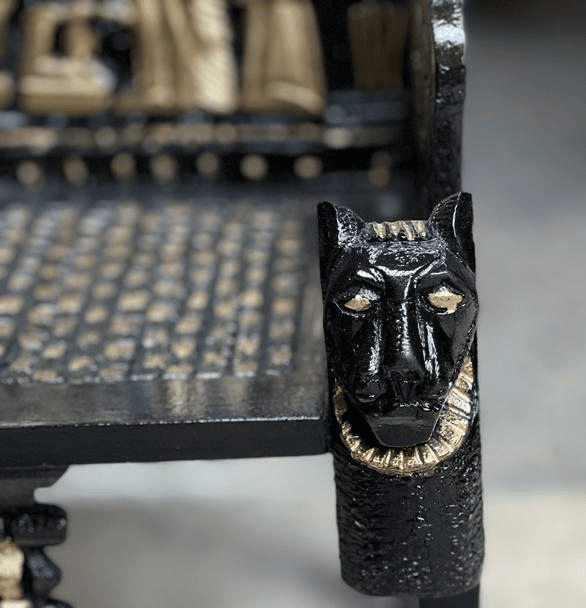 Handmade, Antique Carving Wood Chair, King TUT ANKH AMON, Pharaonic Wood Chair - Laila Hand Made Gifts