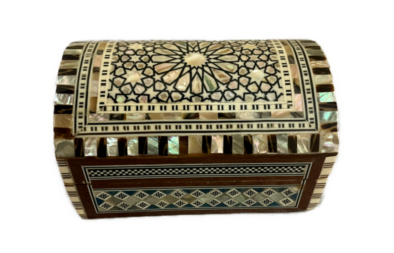 Handmade Wooden Jewelry Box Wood Trinket Storage Wood Box Mother of Pearl Inlay