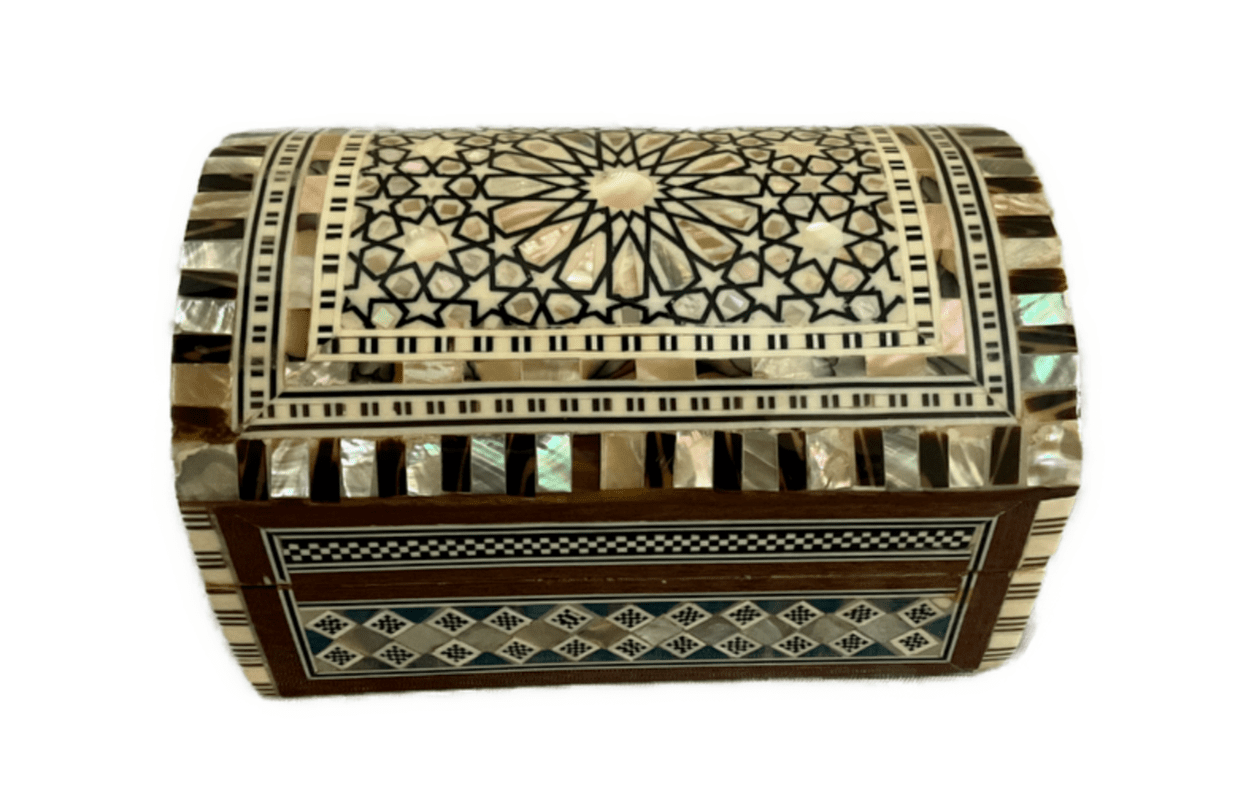 Handmade Wooden Jewelry Box Wood Trinket Storage Wood Box Mother of Pearl Inlay - Laila Hand Made Gifts