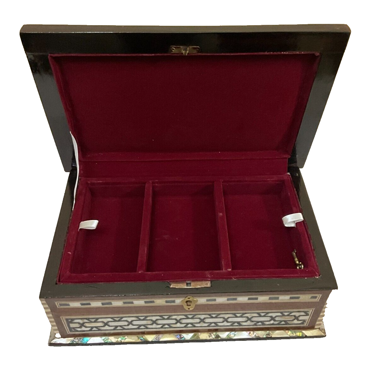 Handmade Wooden Jewelry Box Wood Trinket Storage Wood Box Mother of Pearl Inlay