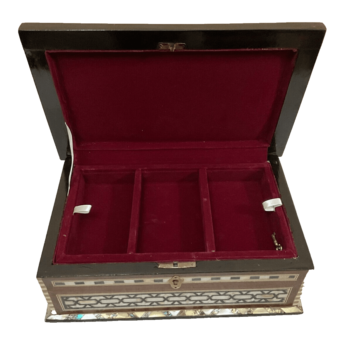 Handmade Wooden Jewelry Box Wood Trinket Storage Wood Box Mother of Pearl Inlay - Laila Hand Made Gifts