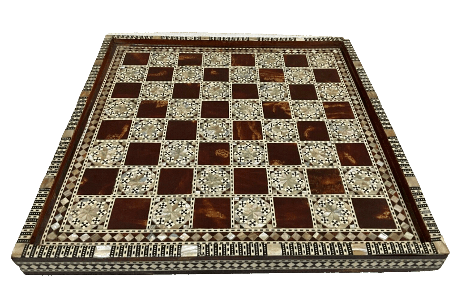 Handmade Wooden Chess Board, Wood Chess Board, Game Board, Mother of Pearl Inlay - Laila Hand Made Gifts