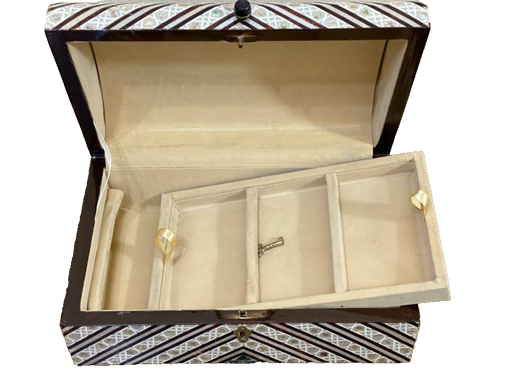 Handmade Wooden Jewelry Box Wood Trinket Storage Wood Box Mother of Pearl Inlay