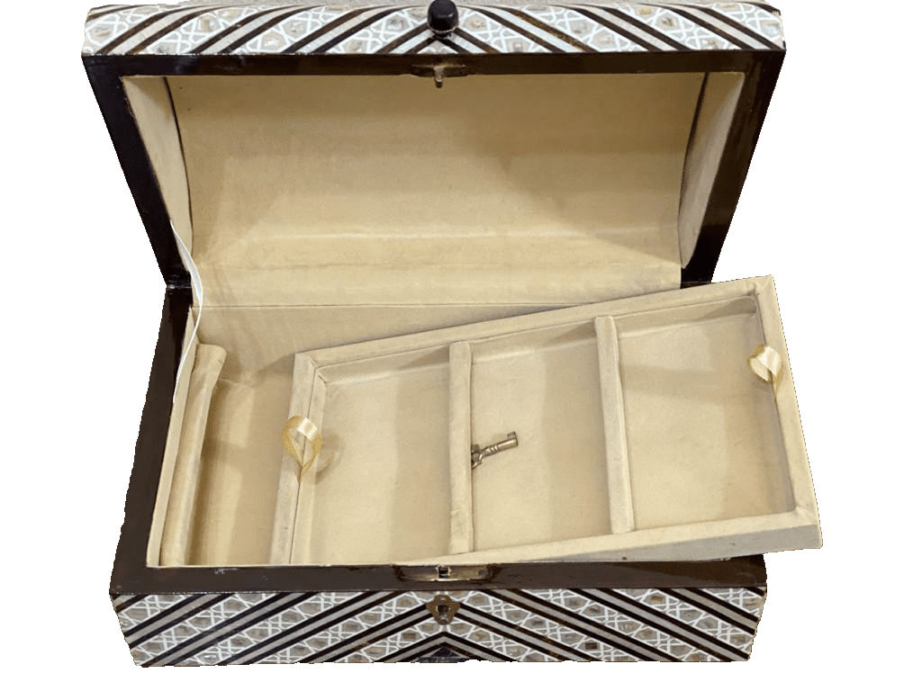 Handmade Wooden Jewelry Box Wood Trinket Storage Wood Box Mother of Pearl Inlay - Laila Hand Made Gifts
