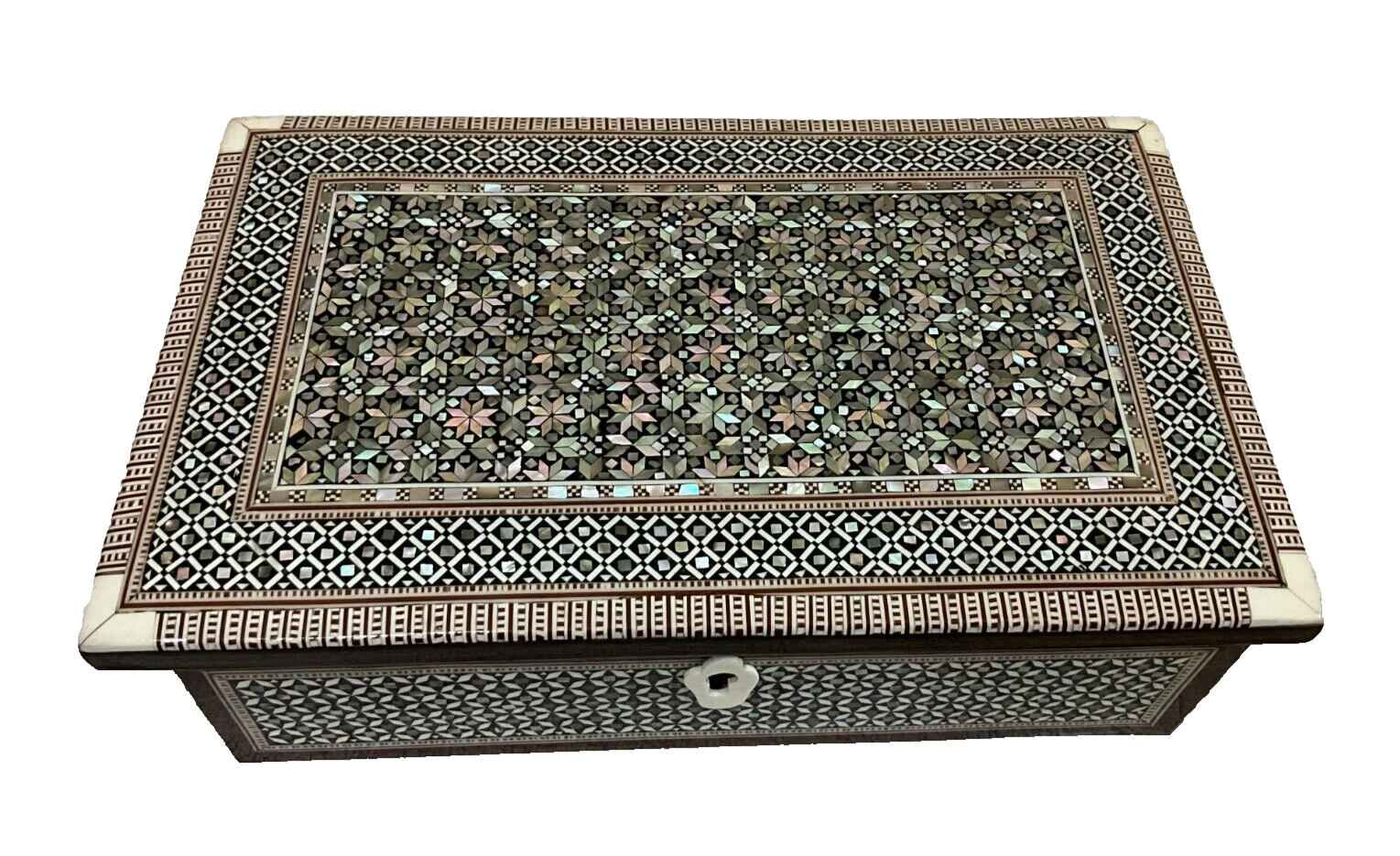 Handmade Wooden Jewelry Box Wood Trinket Storage Wood Box Mother of Pearl Inlay