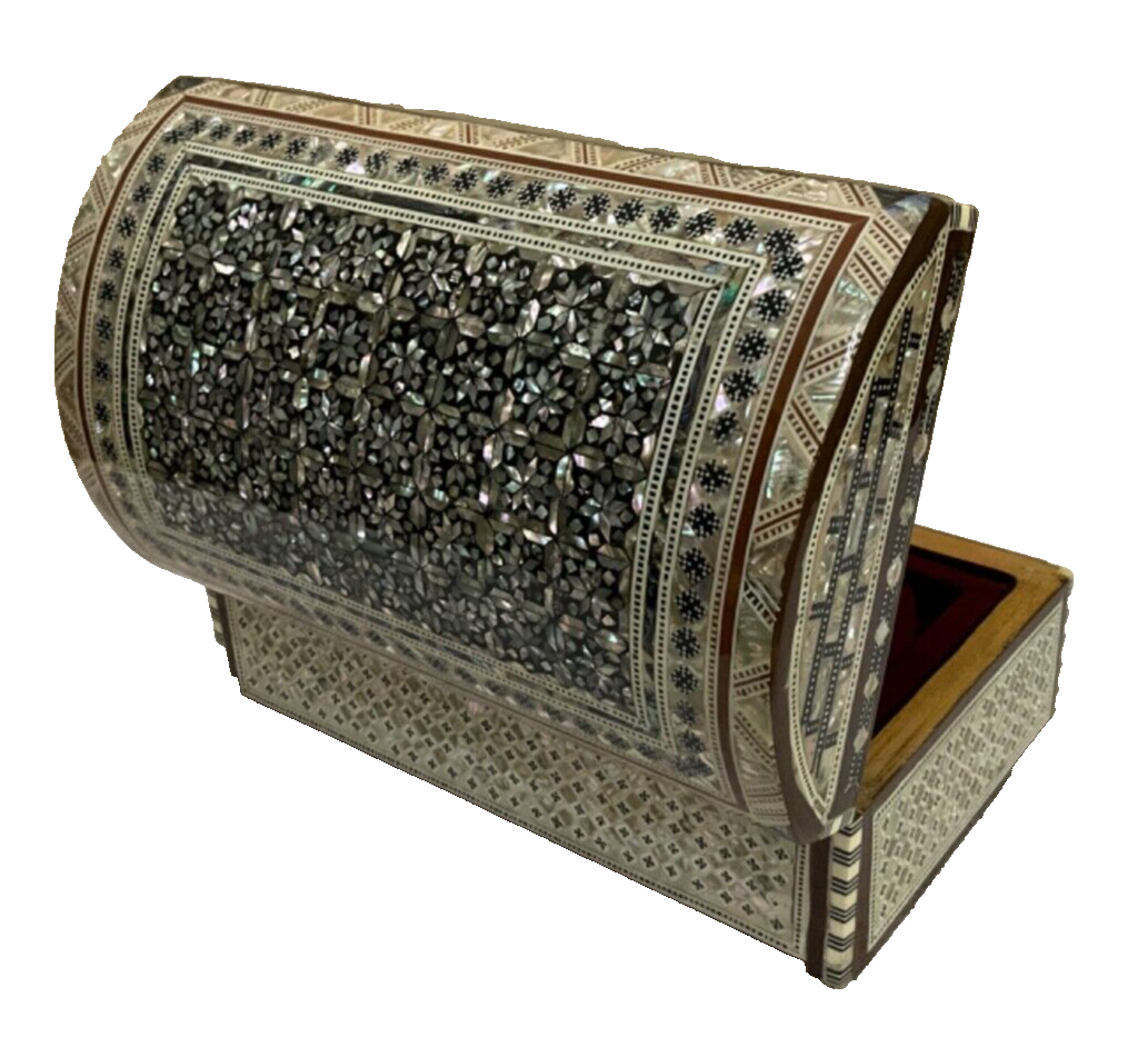 Handmade Wooden Jewelry Box Wood Trinket Storage Wood Box Mother of Pearl Inlay