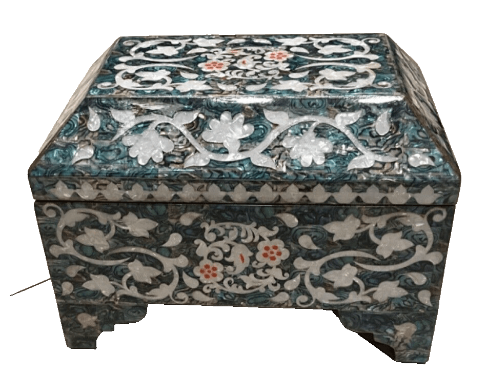 Handmade Wooden Jewelry Box Wood Trinket Storage Wood Box Mother of Pearl Inlay - Laila Hand Made Gifts