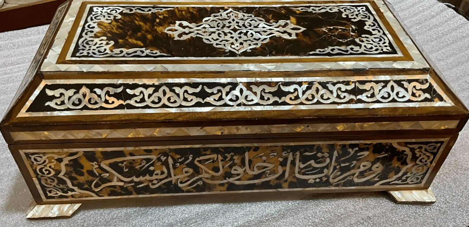 Handmade Wooden Jewelry Box Wood Trinket Storage Wood Box Mother of Pearl Inlay - Laila Hand Made Gifts