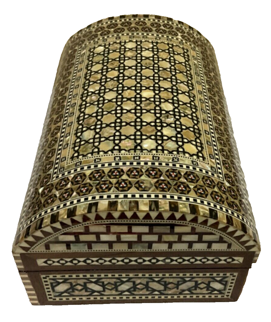 Handmade Wooden Jewelry Box Wood Trinket Storage Wood Box Mother of Pearl Inlay