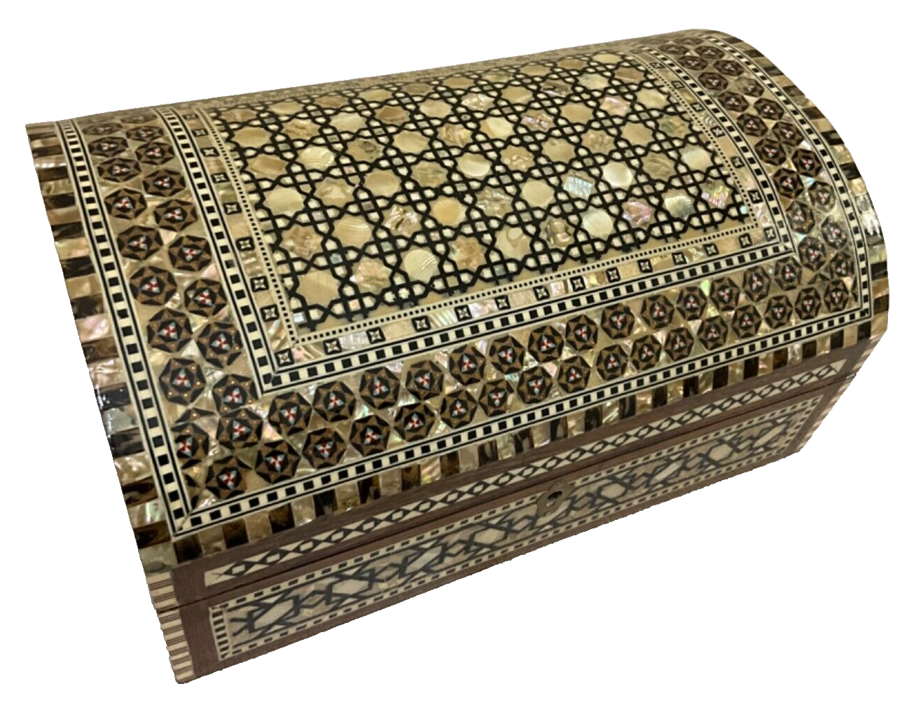 Handmade Wooden Jewelry Box Wood Trinket Storage Wood Box Mother of Pearl Inlay