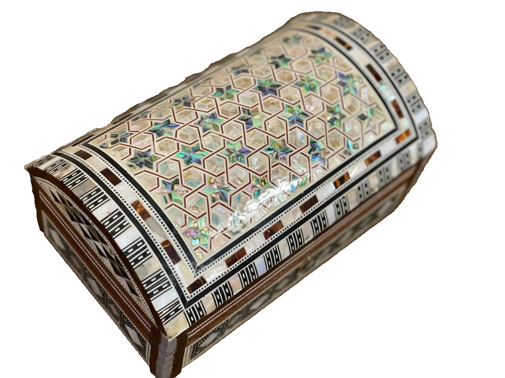 Handmade Wooden Jewelry Box Wood Trinket Storage Wood Box Mother of Pearl Inlay