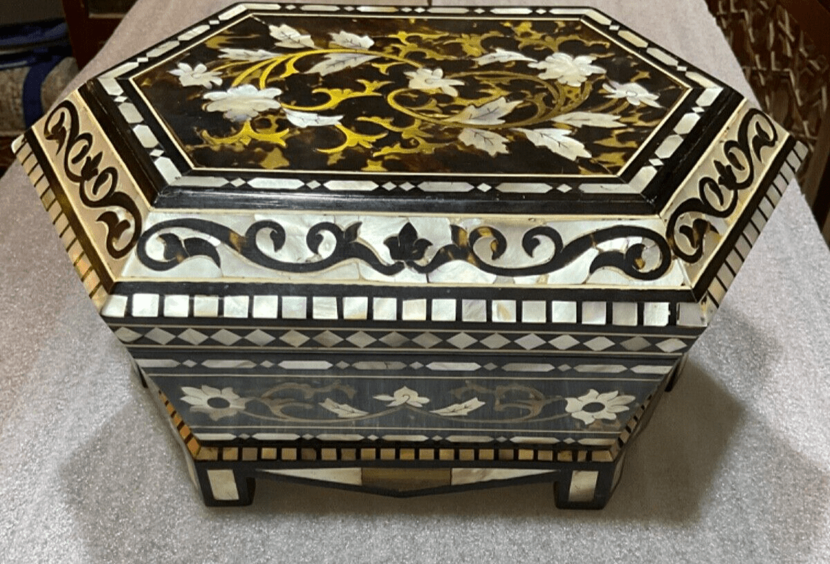 Handmade Wooden Jewelry Box Wood Trinket Storage Wood Box Mother of Pearl Inlay - Laila Hand Made Gifts
