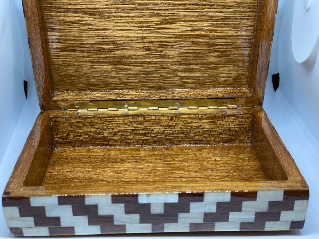 Handmade Wooden Jewelry Box Wood Trinket Storage Wood Box Mother of Pearl Inlay