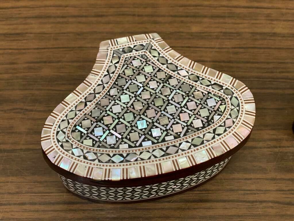 Handmade Wooden Jewelry Box Wood Trinket Storage Wood Box Mother of Pearl Inlay - Laila Hand Made Gifts
