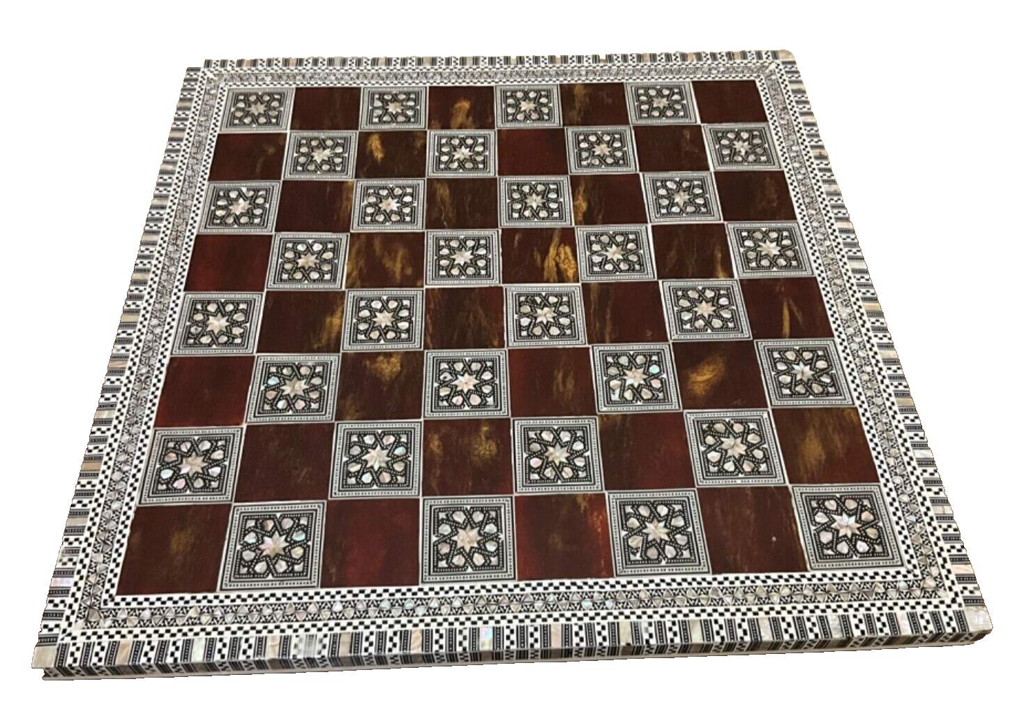 Handmade Wooden Chess Board Wood Chess Board Game Board Mother of Pearl Inlay