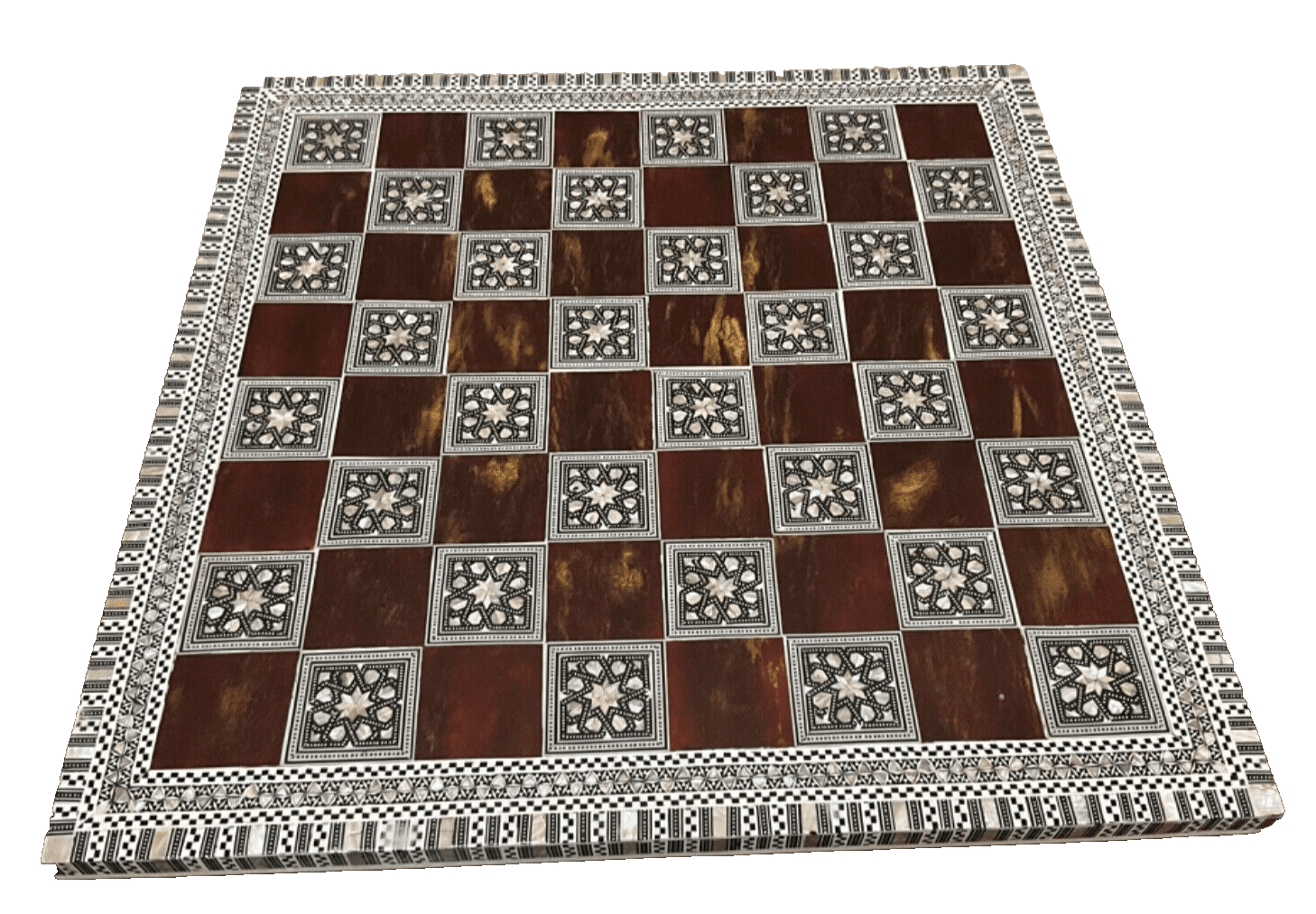 Handmade Wooden Chess Board Wood Chess Board Game Board Mother of Pearl Inlay - Laila Hand Made Gifts
