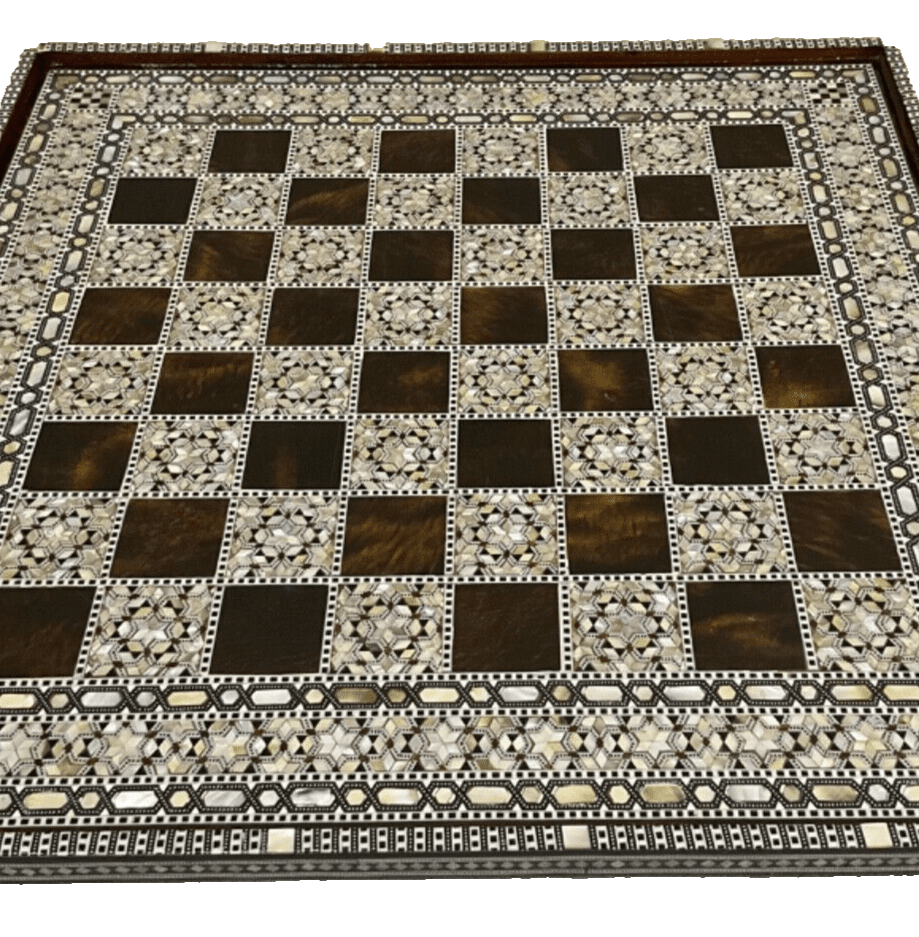 Handmade, Luxury, Wooden Chess Board, Wood Chess Board, Game Board, Inlaid Shell - Laila Hand Made Gifts