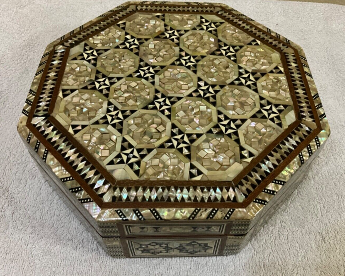Handmade Wooden Jewelry Box Wood Trinket Storage Wood Box Mother of Pearl Inlay