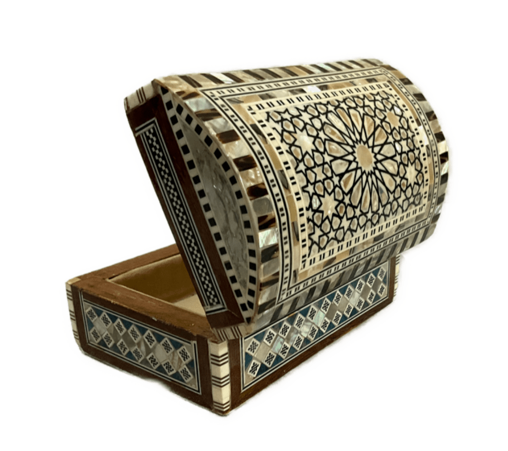 Handmade Wooden Jewelry Box Wood Trinket Storage Wood Box Mother of Pearl Inlay - Laila Hand Made Gifts