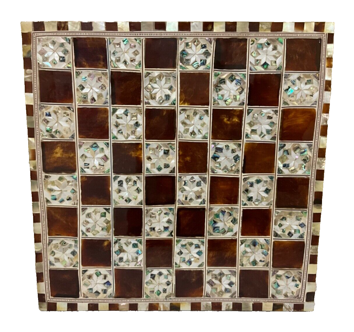 Handmade, Wooden Chess Board, Chess Board, Board Game, Mother of Pearl Inlay 12"