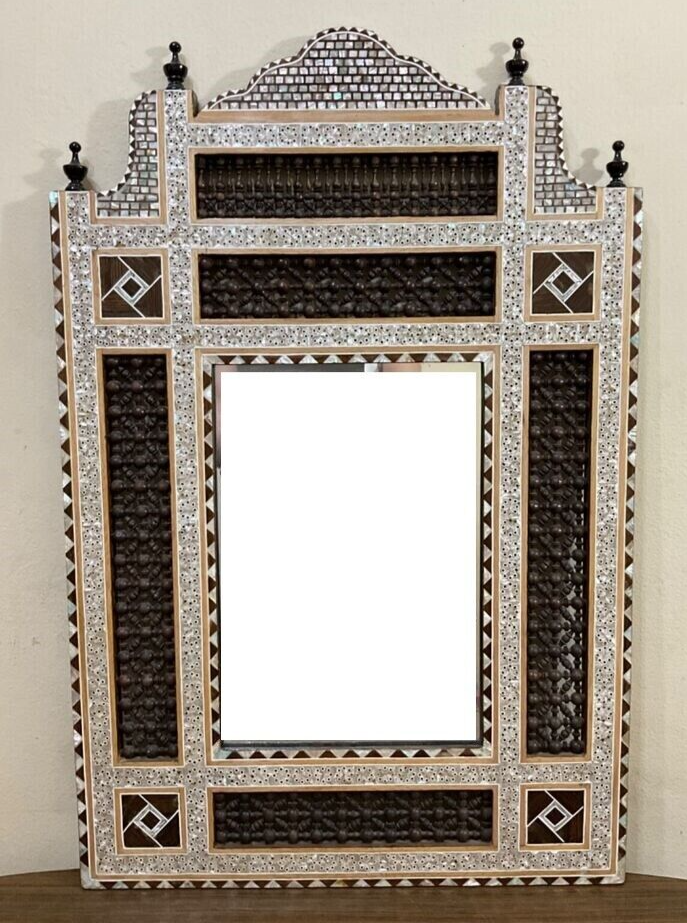 Handmade Mirror Wall Frames Decor, Art Decor Furniture, Wood Mirror Frame Inlaid