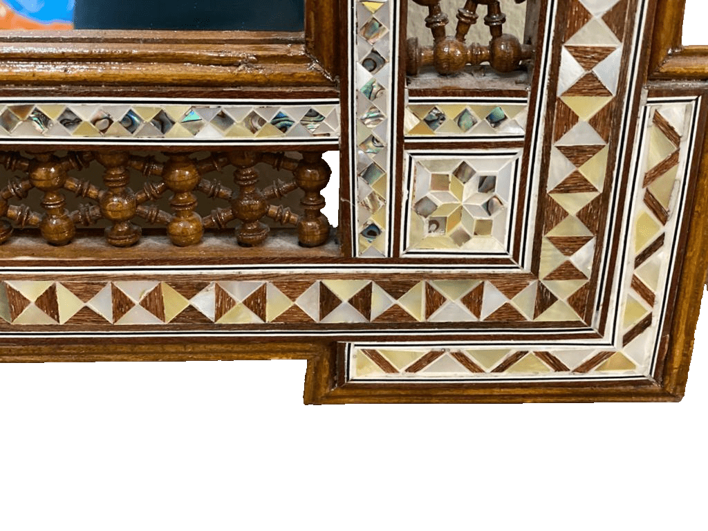 Handmade Mother of pearl Inlay Wood Wall Hanging Mirror Frame Antique Home Decor - Laila Hand Made Gifts