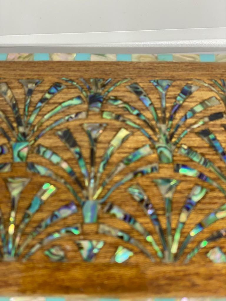 Handmade Wooden Jewelry Box Wood Trinket Storage Wood Box Mother of Pearl Inlay