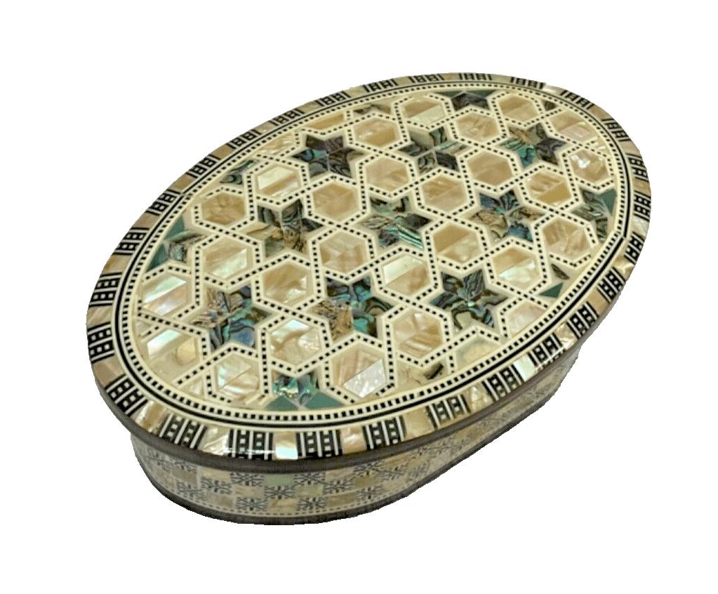 Handmade Wooden Jewelry Box Wood Trinket Storage Wood Box Mother of Pearl Inlay - Laila Hand Made Gifts
