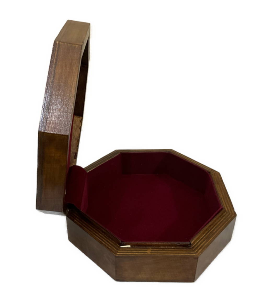 Handmade Wooden Jewelry Box Wood Trinket Storage Wood Box Marquetry Mosaic Inlay