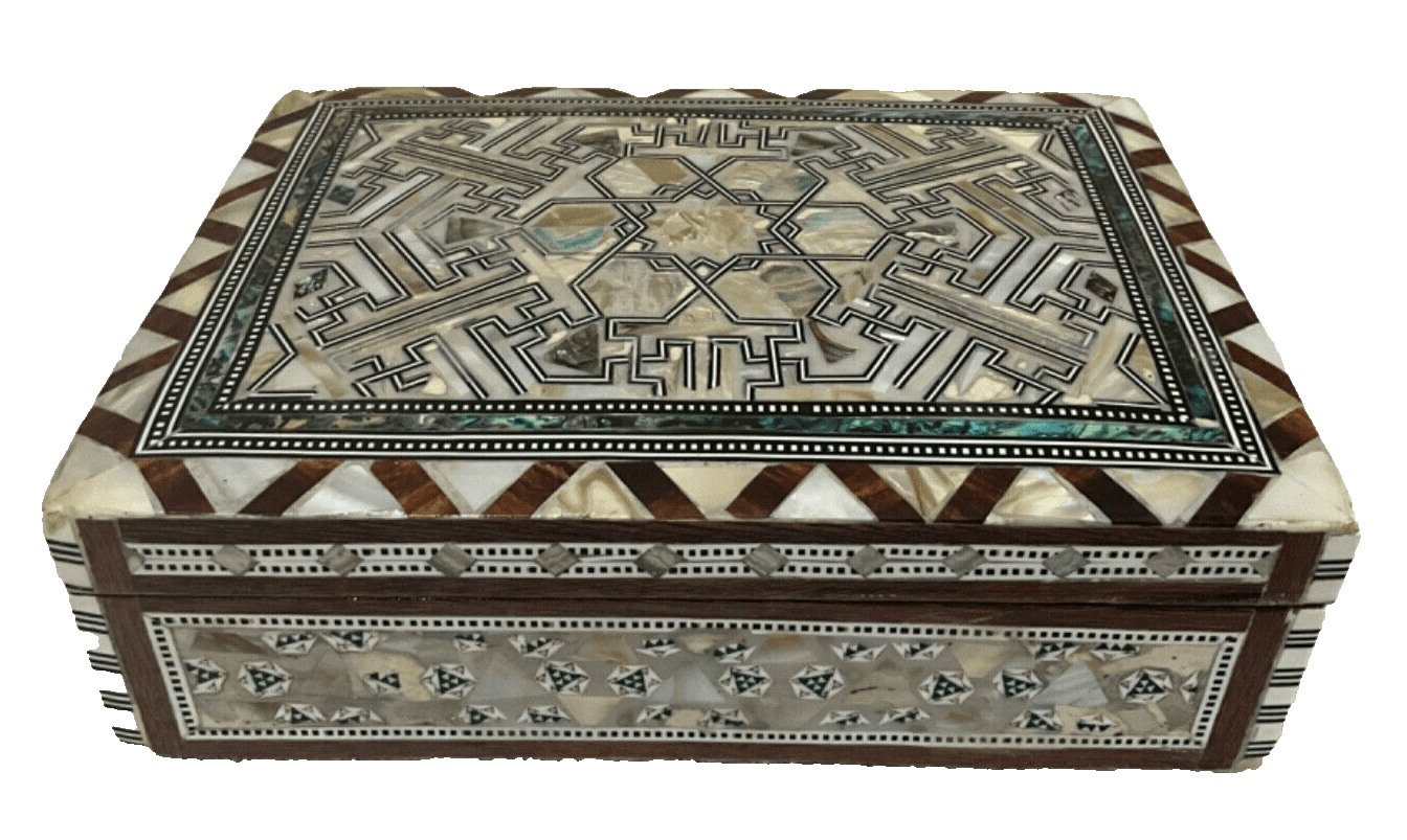 Handmade Wooden Jewelry Box Wood Trinket Storage Wood Box Mother of Pearl Inlay - Laila Hand Made Gifts
